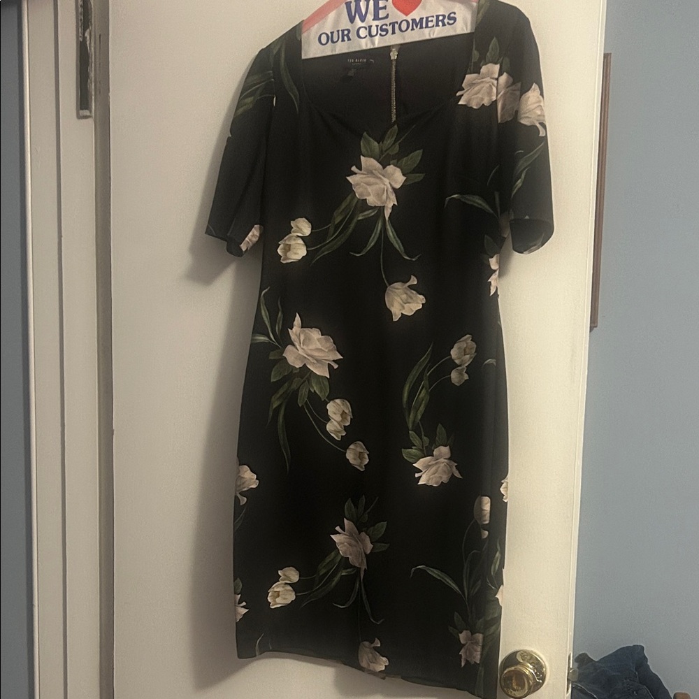 Floral Black Dress